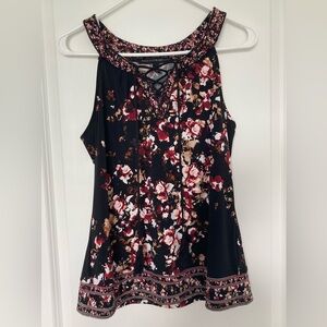 4/$25 White House Black Market Lace Up Blouse Women’s Small